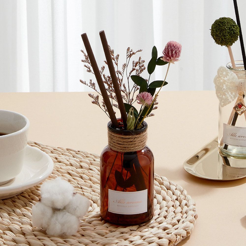 [ALLE] Flower Reed Diffuser 130ml – 9 IFRA-Certified Scents with French Fragrance Oils & Plant-Based Ethanol for a Natural, Elegant Aroma - Made in KOREA